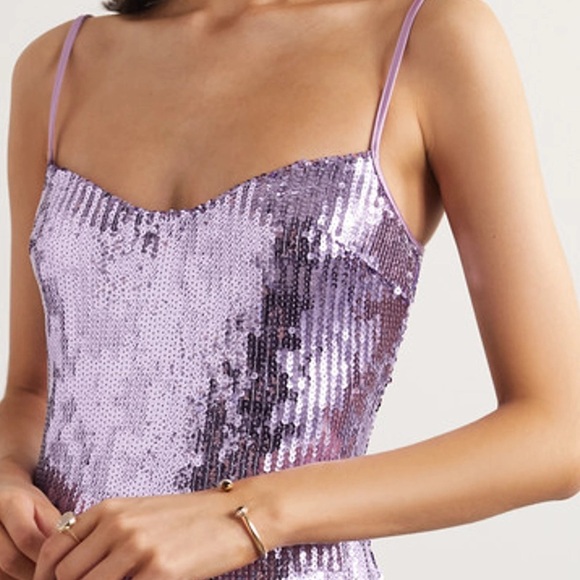 INCREDIBLE! NWT “Galvan London” Berlin Bustier Sequined Dress in Purple! Size 6 - Picture 6 of 16
